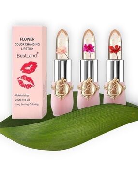 Sheer Pink Floral Jelly Lipstick - Sparkling Pink Shades